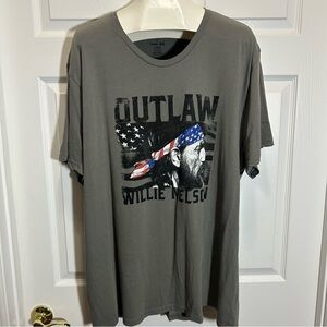 Wrangler Charcoal Outlaw Willie Nelson Graphic Tee